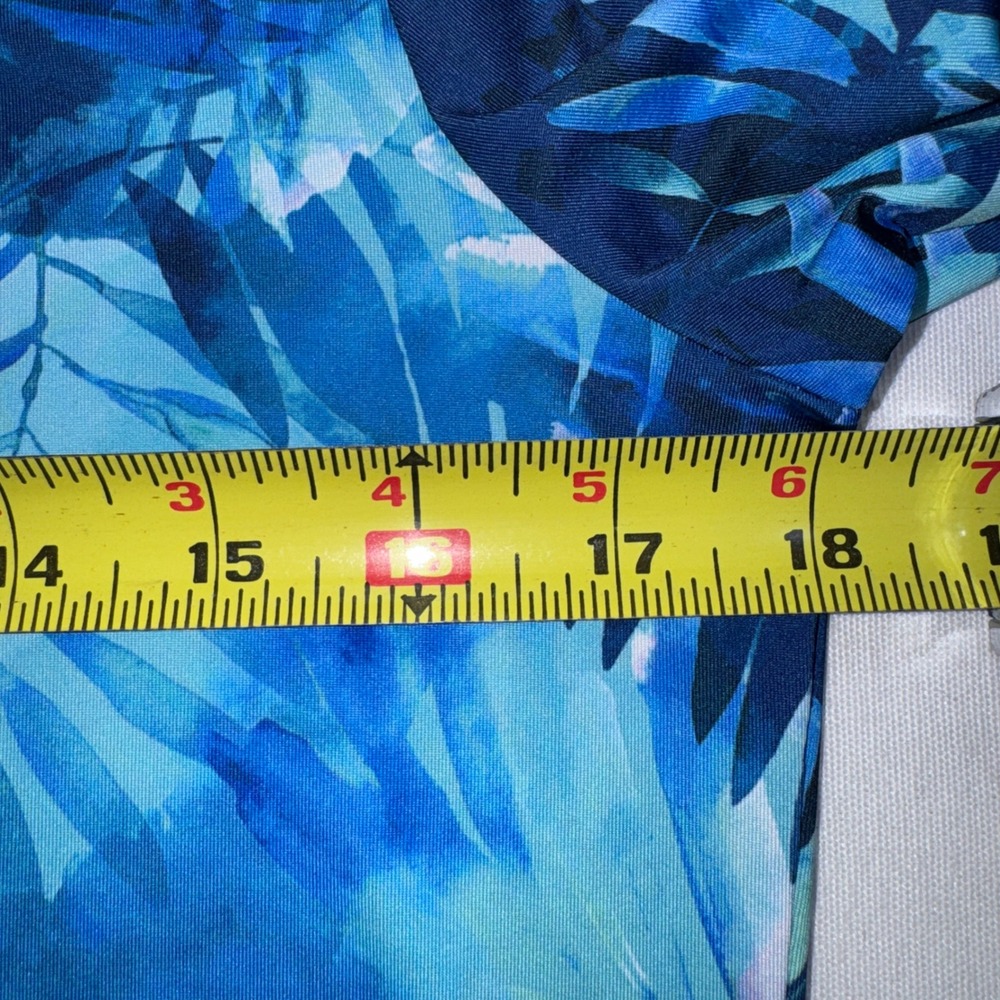 Reel Legends Womens Blue Tropical Leaf Keep-It-Cool Performance Dress S Pockets - Picture 6 of 11